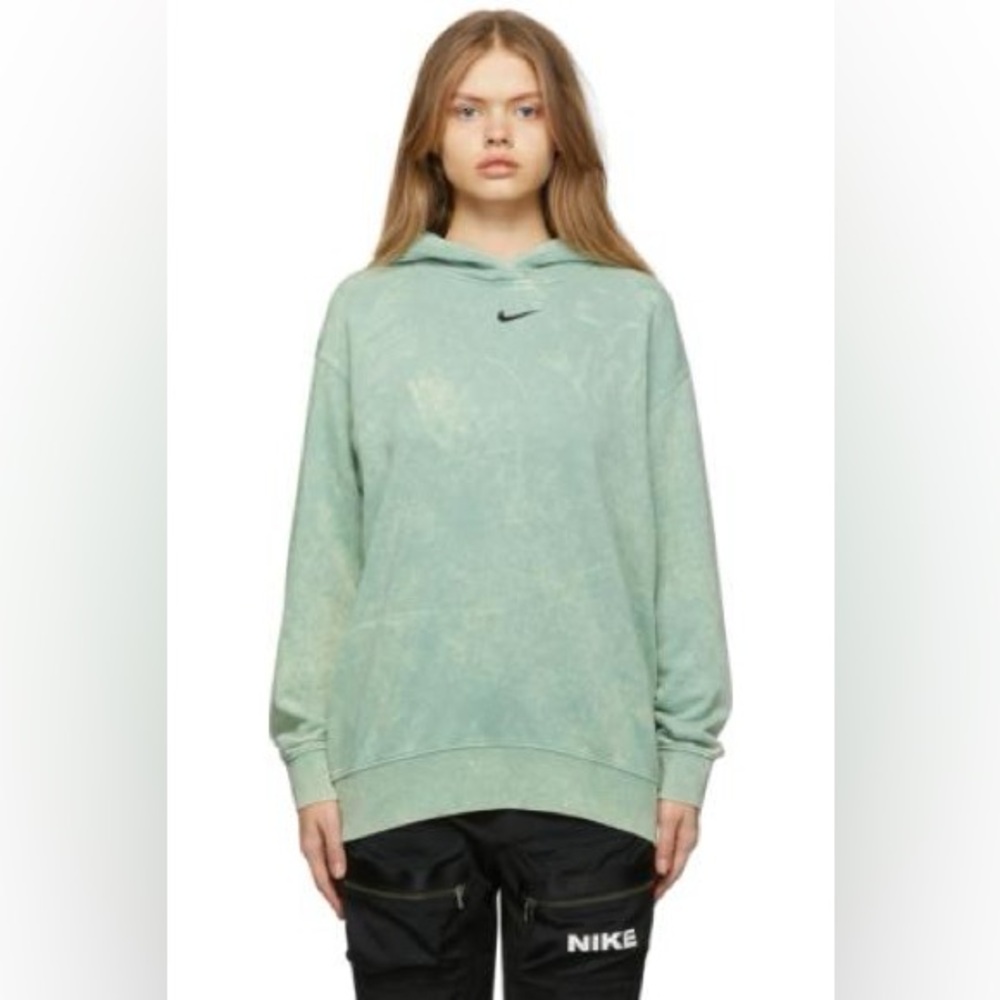 Nike Mint Green Sportswear Essential Collection Washed Hoodie - Size Small